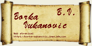 Borka Vukanović vizit kartica